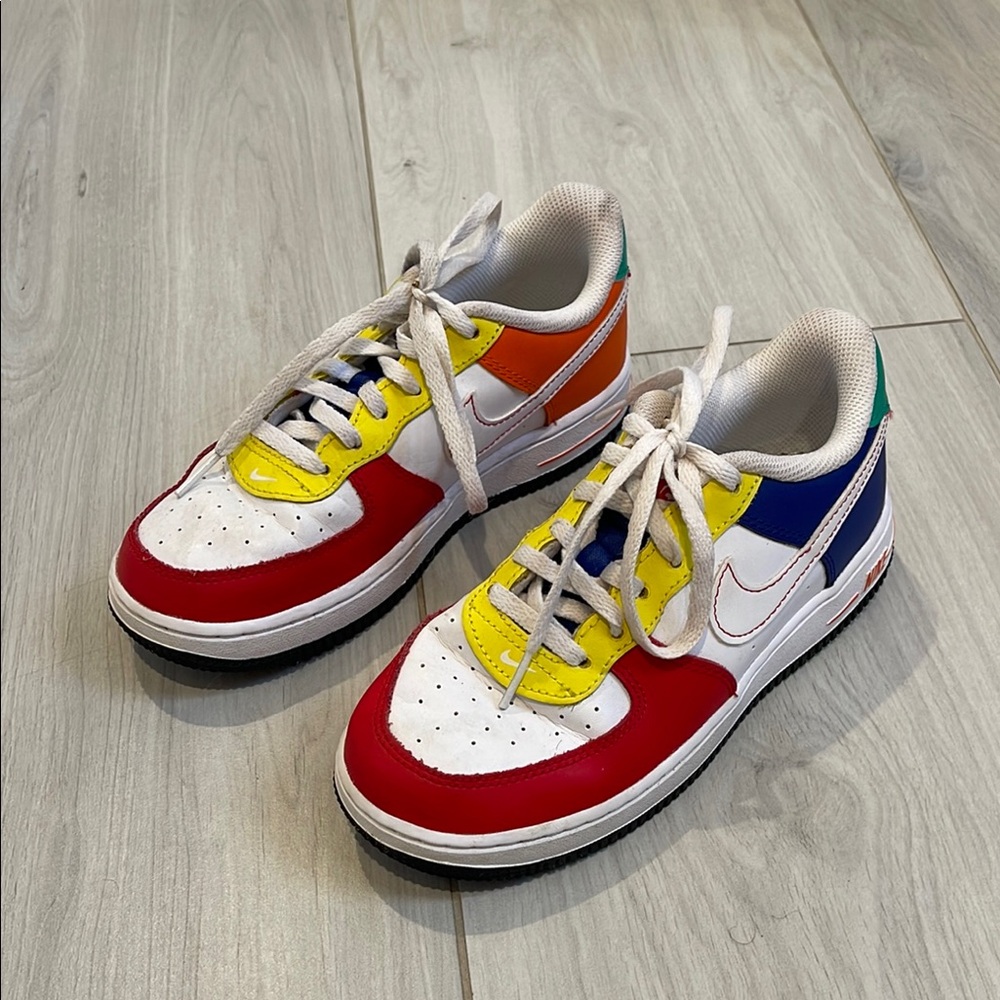 Nike Air Force 1 low top Red , blue and Yellow Sneakers